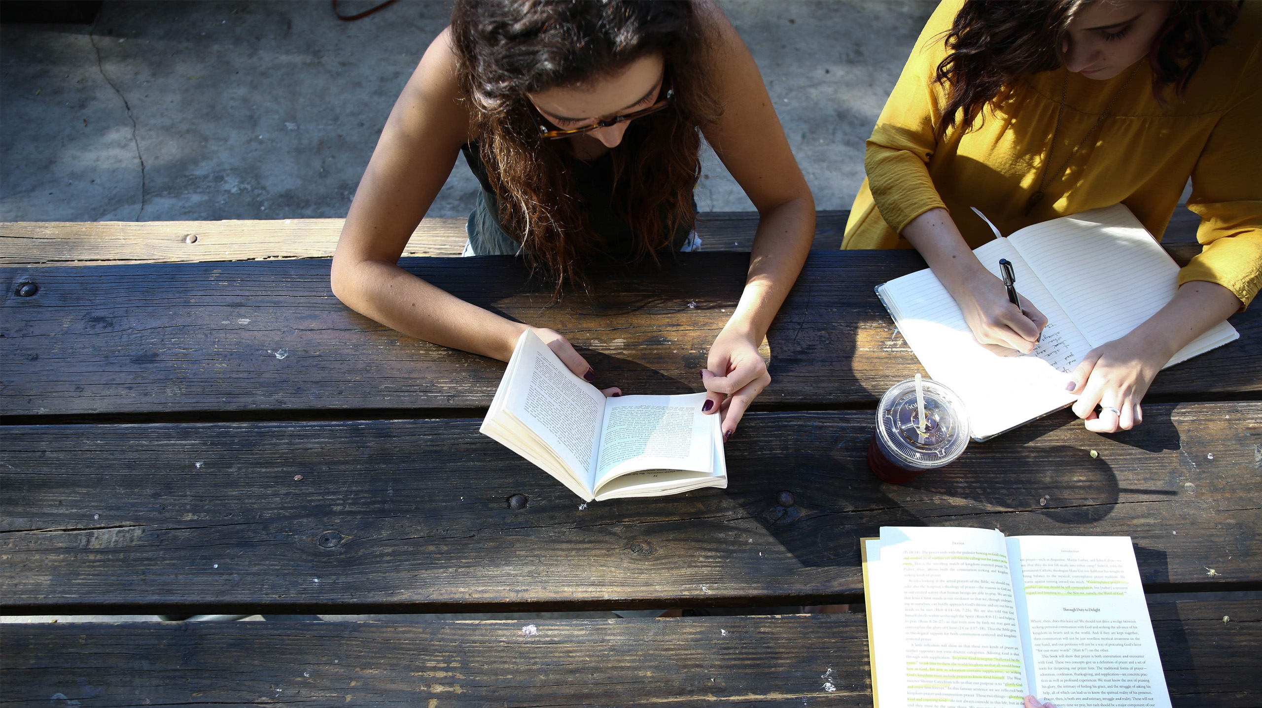 students at table